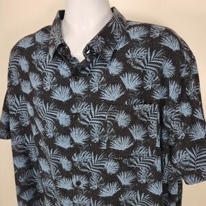 Nat Nast Hawaiian Shirt Mens 2XL Silk Blend Blue Floral Camp Tropical Dad